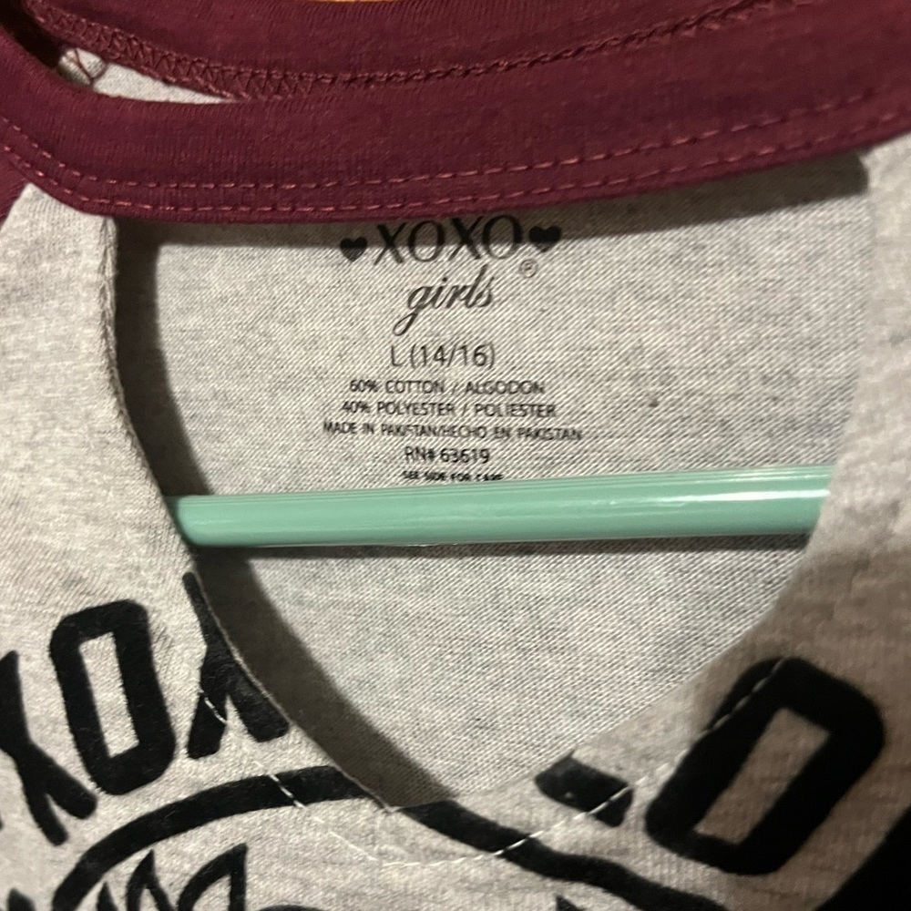 XOXO Girls Long Sleeve Girls Top. Size Large 14-16 Big Kids. - Picture 2 of 3